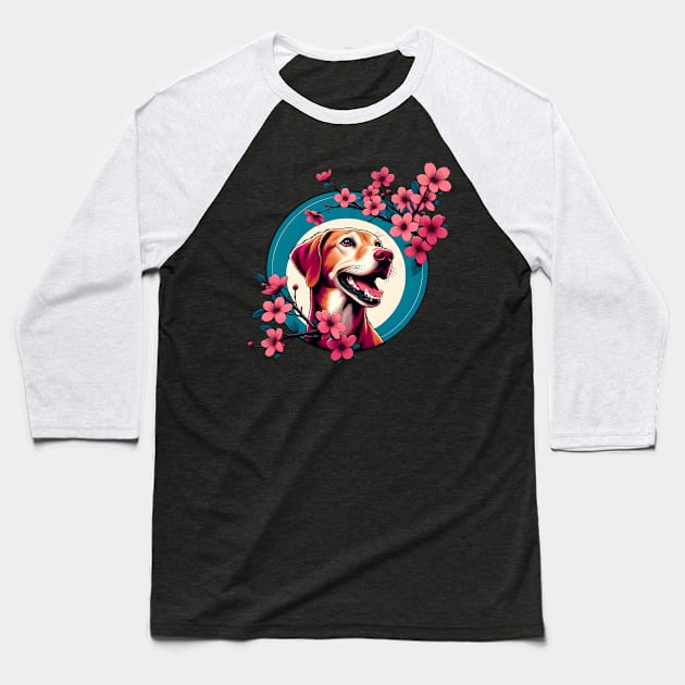 Joyful Harrier Embraced by Spring's Cherry Blossoms Baseball T-Shirt by ArtRUs